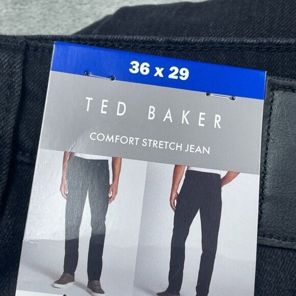 Ted Baker Mens Comfort Stretch Jeans 36x29 Black Slim Fit Denim a1403 - Picture 2 of 8